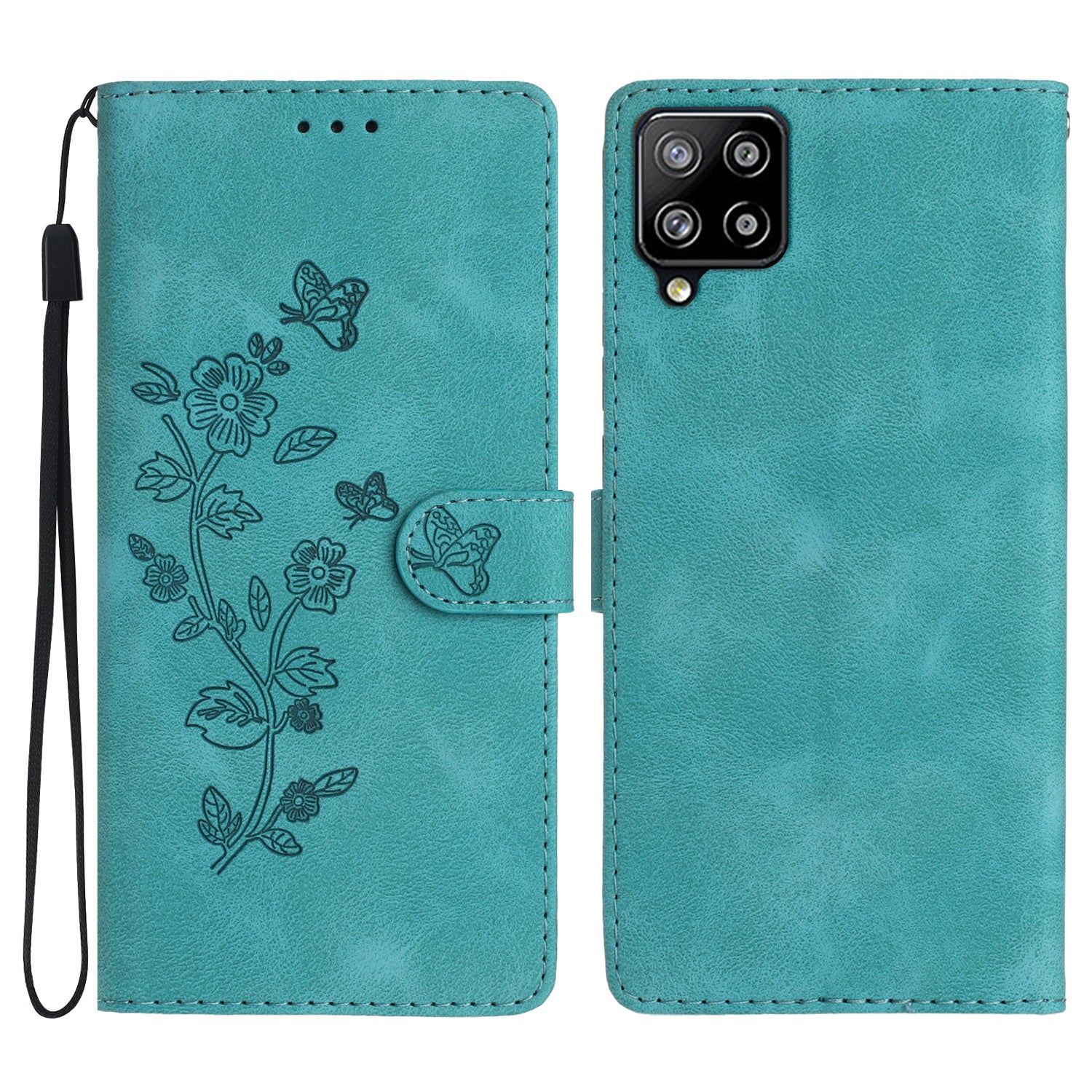For Samsung Galaxy A22 4G (EU Version) Phone Leather Case Flower Imprint Cover with Wallet Stand For Samsung Galaxy A22 4G (EU Version) Phone Leather Case Flower Imprint Cover with Wallet Stand